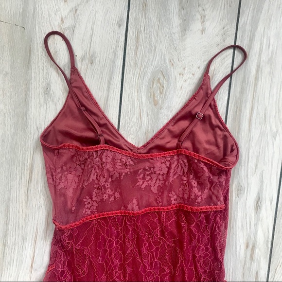 Maroon lace boho gypsy dress - Picture 3 of 5